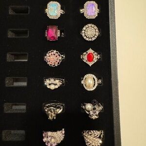 Paparazzi Silver Rings with Gemstone Accents